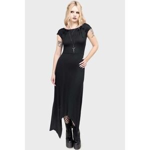 Killstar Nightwane black maxi Goth dress plus size